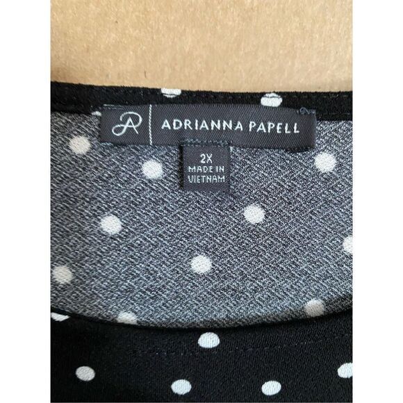Adrianna Papell Dixie polkadot plus size top size 2X - Picture 5 of 5